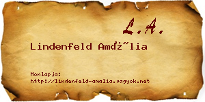Lindenfeld Amália névjegykártya