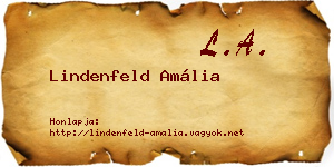 Lindenfeld Amália névjegykártya
